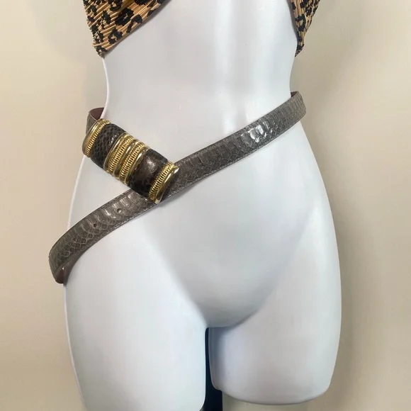 Vintage | Accessories | Vintage Gray Genuine Leather Snake  display picture 1